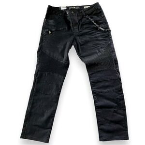 Cipo & Baxx Black Moto Slim Straight Jeans Size 31 NWT